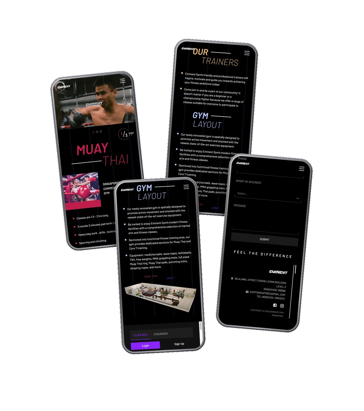Eminent Gym SG — mobile view